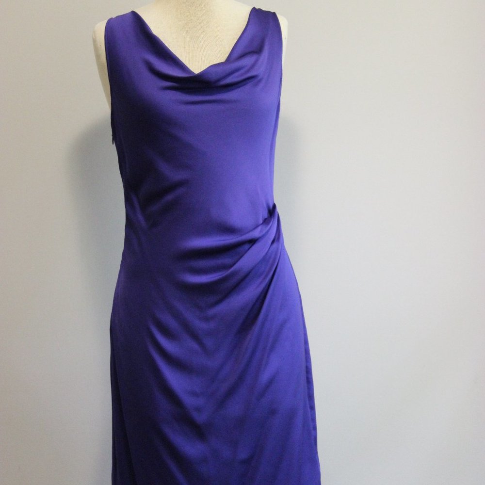 Theory Playara Purple Silk Slip Cocktail Dress
